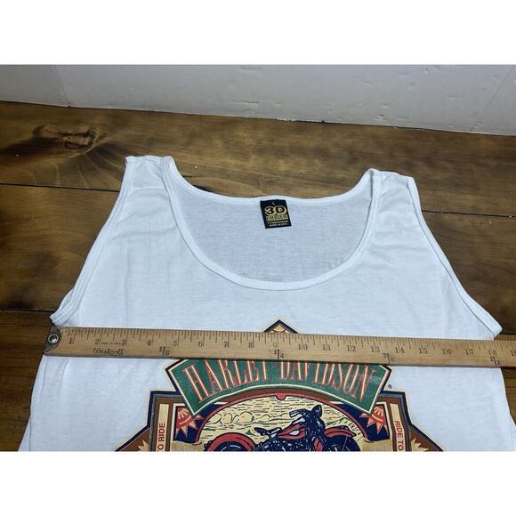 Vintage 1990 Harley Davidson Double 3D Emblem Tank Live To Ride Size Large - Picture 9 of 13